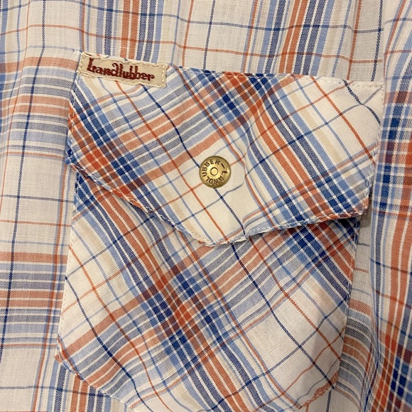 Vintage 1970-80s Landlubber Plaid Bullet Snaps Western Shirt - Picture 4 of 7